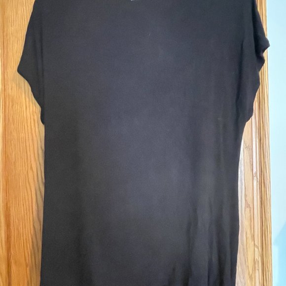 Black Short Sleeve Cowl Neck Tshirt - Picture 3 of 3
